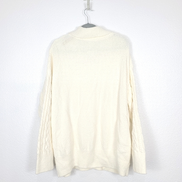 FREE PEOPLE Laurel Cable Knit Chunky Moonglow Ivory Sweater - Picture 12 of 13